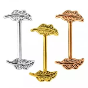 Floral leaf Nipple Piercing Bar