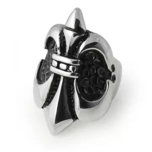 Embossed Fleur de lis Finger Ring