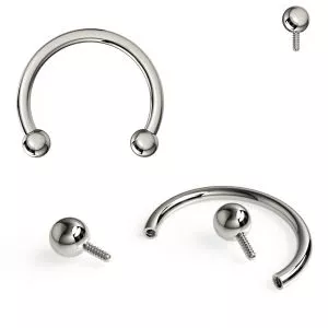 G23 Grade Titanium Circular Barbell With Internally Threaded Ball