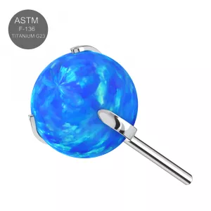 G23 Grade Titanium Opal Ball Threadless Pin Top