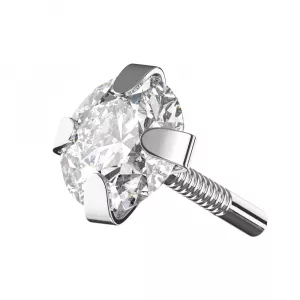 Clear CZ Jeweled 925 Sterling Silver Internally Threaded  Tragus Fit Accessories