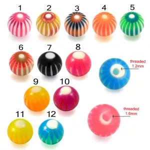UV Fancy Mulit Color Eyebrow Lip Tongue Balls
