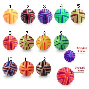 UV Colorful Hand Painted Fancy Strips Thread Ball