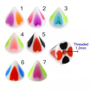 UV Fancy Colorful Hearts Cone Accessories