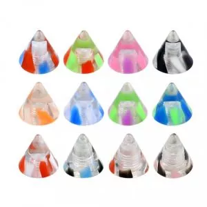 UV Fancy Colorful Two Tone Transparent Cone Accessories