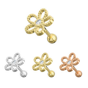 Wholesale Ear Stud - Center Jeweled Flower - Variation