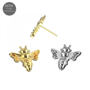 G23 Titanium Honey Bee Threadless Pin Top