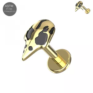 G23 Titanium Raven Mask Threadless Pin Tragus Top with Labret