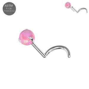 G23 Titanium Opal Ball push fit Nose Screw Stud