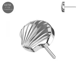 G23 Titanium Seashell Threadless Pin Top