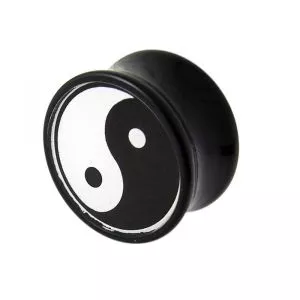 Double Flared Ying Yang Logo Ear Plug