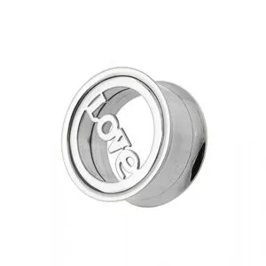 Love Plate Top Screw Fit Flesh Tunnel