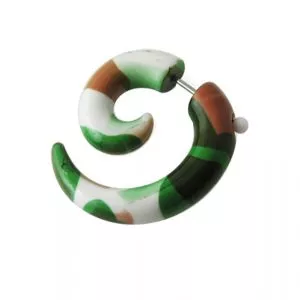 UV and Steel Spiral Fake Ear Plug Expander Body Jewelry