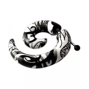 Zebra Black White Fake Cheater Plugs Spirals