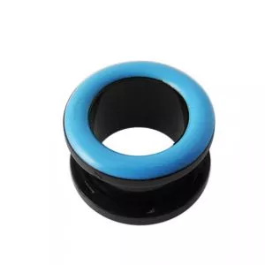 UV Light Blue Inlay Screw Fit Flesh Tunnel
