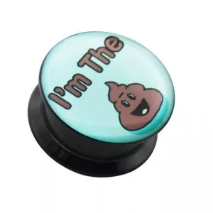 I'm the Poop Logo UV Internal Screw Fit Ear Tunnel