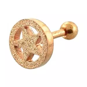 PVD Plated Glittering Star Tragus Piercings