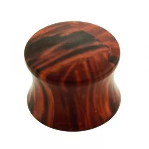 Stripe Brown Wood Pattern UV Acrylic Double Flared Ear Plug