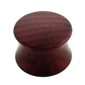 Plain Brown Wood Pattern UV Acrylic Double Flared Saddle Plug
