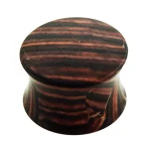 Brown Wood Pattern UV Acrylic Double Flared Saddle Plug