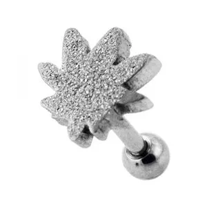 PVD Plated Glittering marijuana Tragus Piercing