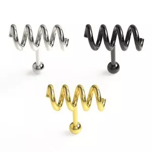 Spring Coil Tragus Bar Helix Cartilage Upper Ear Piercing Plug