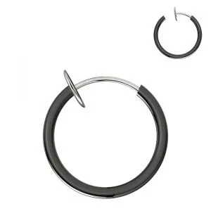 Spring Action Black Fake Body Jewelry Nose Hoop