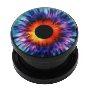 Devil's Eye Logo UV External Screw Fit Ear Flesh Tunnel Gauges