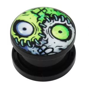 Zombie Eyes Logo UV External Screw Fit Ear Flesh Tunnel Gauges