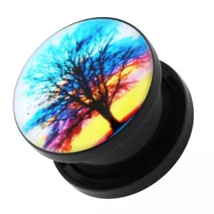 Tree of Life Logo UV External Screw Fit Ear Flesh Tunnel Gauges