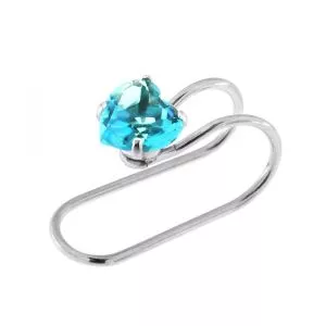 Heart Jeweled Pressing Type Non Piercing Cartilage Clip on Ear ring