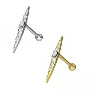 Jeweled Axe Cartilage Helix Tragus Piercing Ear Stud