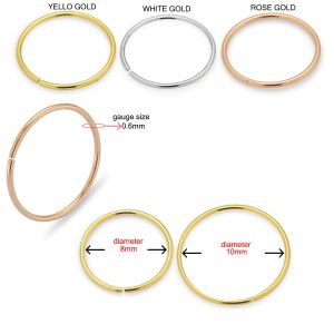 10K Gold Seamless Nose and Cartilage Hoop Ring