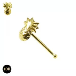 10K Gold Pineapple Nose Bone Stud