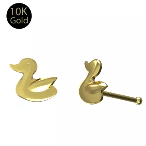 10K Gold Ball End Duck Nose Stud