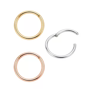 14K Gold Classic Hinged Segment Clicker Ring | Multiple Gauges & Sizes