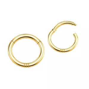 14K Gold Oval Shape Classic Hinged Segment Clicker Ring