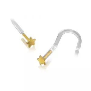 Bio-Plast Nose Screw with 14K Gold Star Top