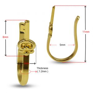 14K Yellow Gold Key Fake Non Piercing Cuff Jewelry