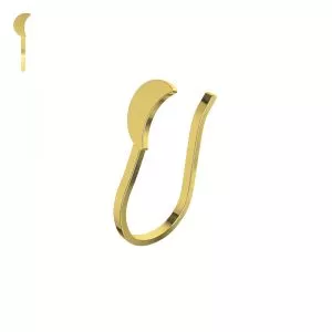 14K Yellow Gold Crescent Moon Fake Non Piercing Cuff Jewelry