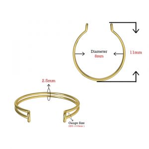 9K Yellow Gold Simple Non piercing Nose Cuff Clip