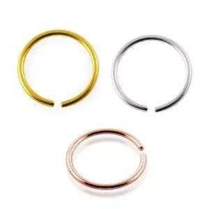 14K Gold Seamless Continuous Nose Hoop Ring