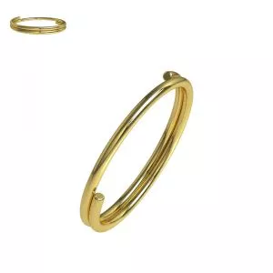9K Gold Seamless Continuous Double Round Nose Hoop Ring