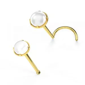 14K Gold Natural Pearl Nose Pin