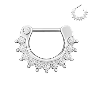 Single Line Pronged CZs Septum Clicker