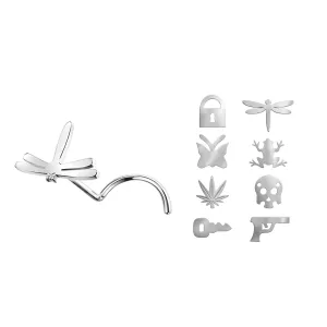 20G Surgical Steel Casting Tiny Logos Nose Screw Stud