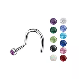 316L SS Bent Nose Pin with 3mm Jewel Ball