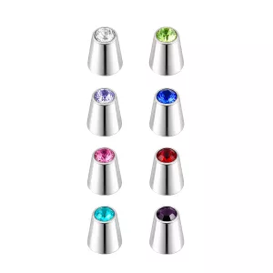 316L Surgical Steel 3mm Jeweled Cones BLOS255