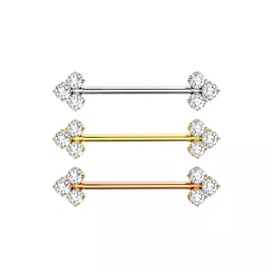 316L Surgical Steel Arrow Gem Nipple Barbell