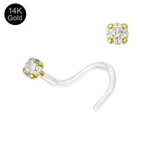 Bio-Plast Nose Screw with 14K Gold Round Head
